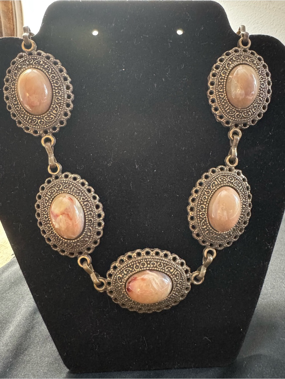 Large Brass Boho Statement Necklace